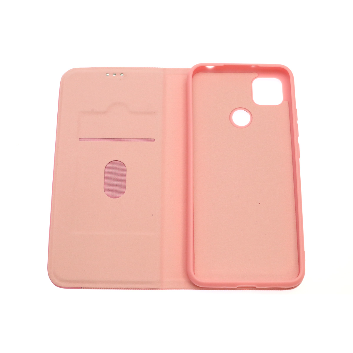 Чехол книжка MESH для XIAOMI Redmi 9C, Redmi 10A, текстиль, силикон, бархат, визитница, цвет розовый