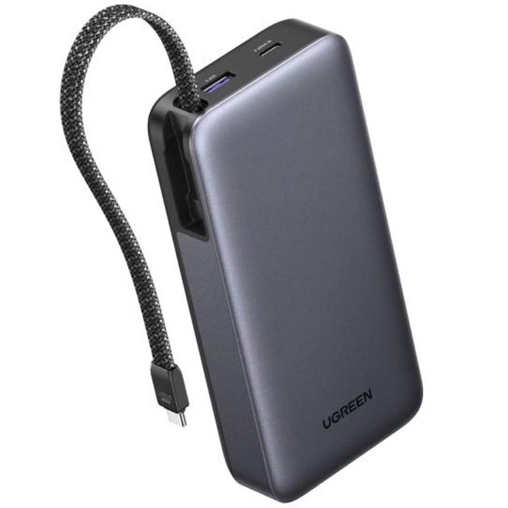 Внешний портативный аккумулятор, Power Bank UGREEN PB536, 20000 mAh, 22.5W, PD45W, LED дисплей, цвет космически серый