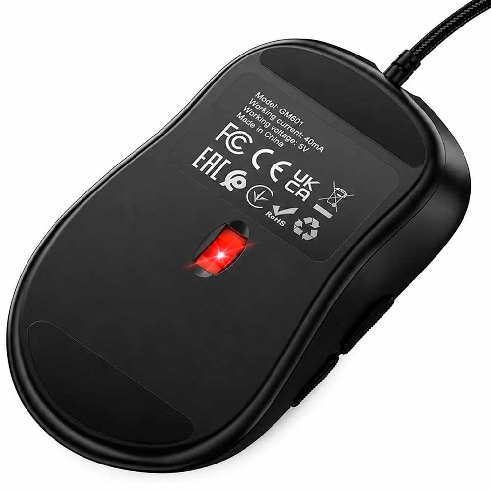 Мышь игровая HOCO GM601 Grandeza проводная, оптическая, 3600 DPI, RGB подсветка, цвет черный