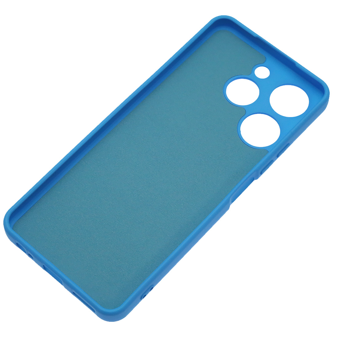 Чехол накладка NANO для TECNO Spark 10 Pro, защита камеры, силикон, бархат, цвет голубой