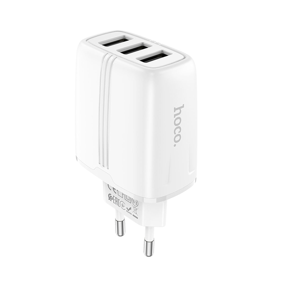 СЗУ (Сетевое зарядное устройство) HOCO N15 Amazing, 2.4A, 3 USB, цвет белый