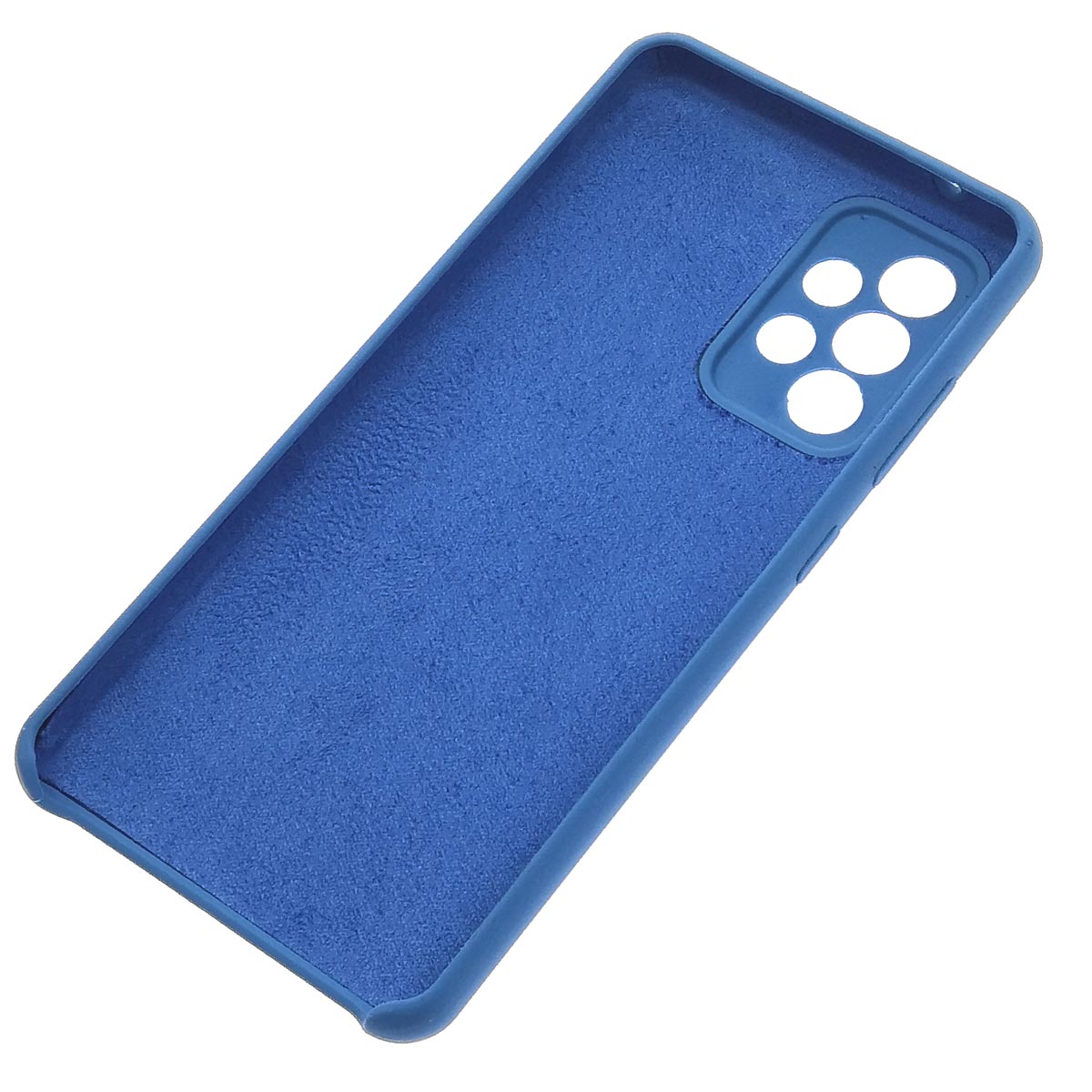 Чехол накладка Silicon Cover для SAMSUNG Galaxy A52 (SM-A525F), силикон, бархат, цвет синий