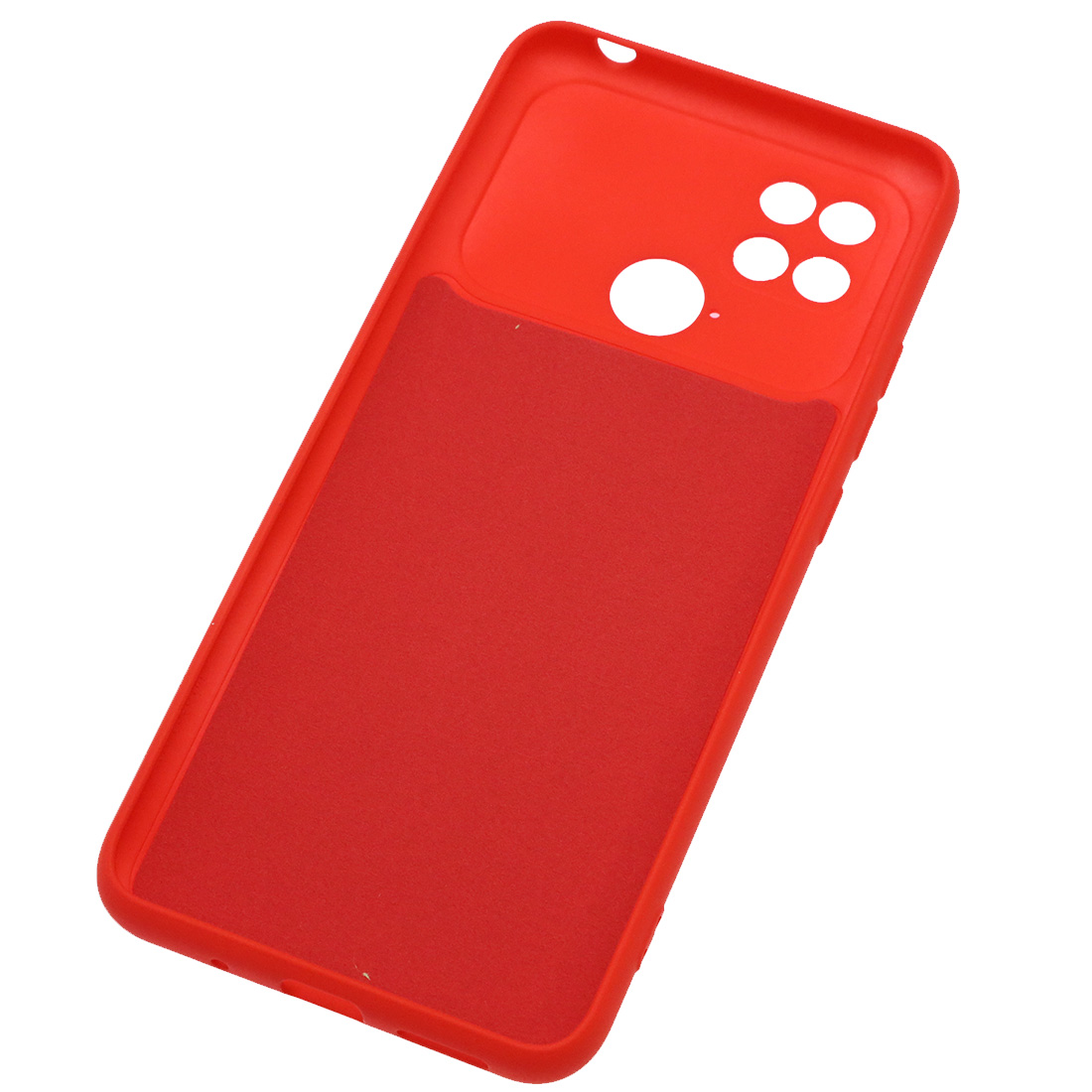 Чехол накладка Silicon Cover для XIAOMI Redmi 10C, XIAOMI POCO C40, защита камеры, силикон, бархат, цвет красный