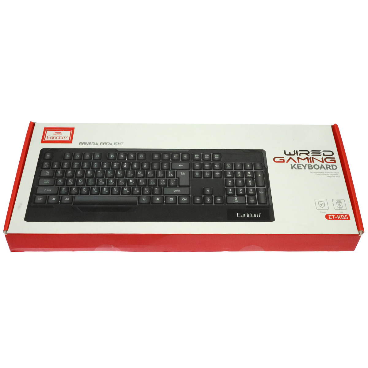 Клавиатура проводная EARLDOM ET-KB5, USB, цвет черный