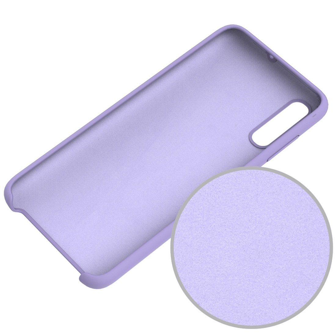 Чехол накладка Silicon Cover для SAMSUNG Galaxy A50 (SM-A505), A30s (SM-A307), A50s (SM-A507), силикон, бархат, цвет сиреневый