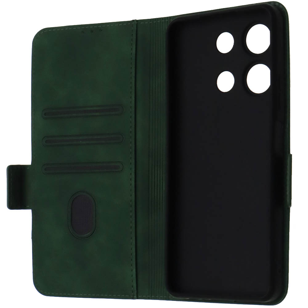 Чехол книжка NICE для INFINIX Note 30, экокожа, визитница, цвет темно зеленый