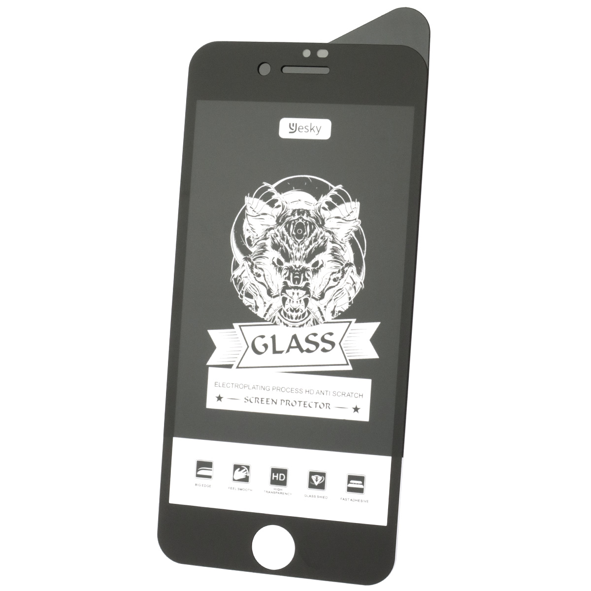 Комплект матовое защитное стекло экрана и пленка задней крышки YESKY MATTE BLACK для APPLE iPhone SE 2020, цвет окантовки cтекла черный