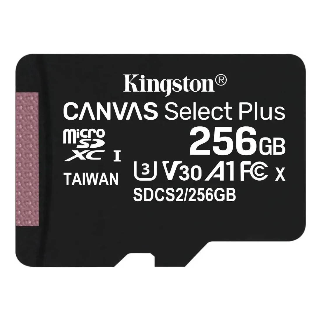 Карта памяти MicroSDXC 256GB KINGSTON CANVAS Select Plus Class A1 UHS-I U3, 100MB/s, без адаптера