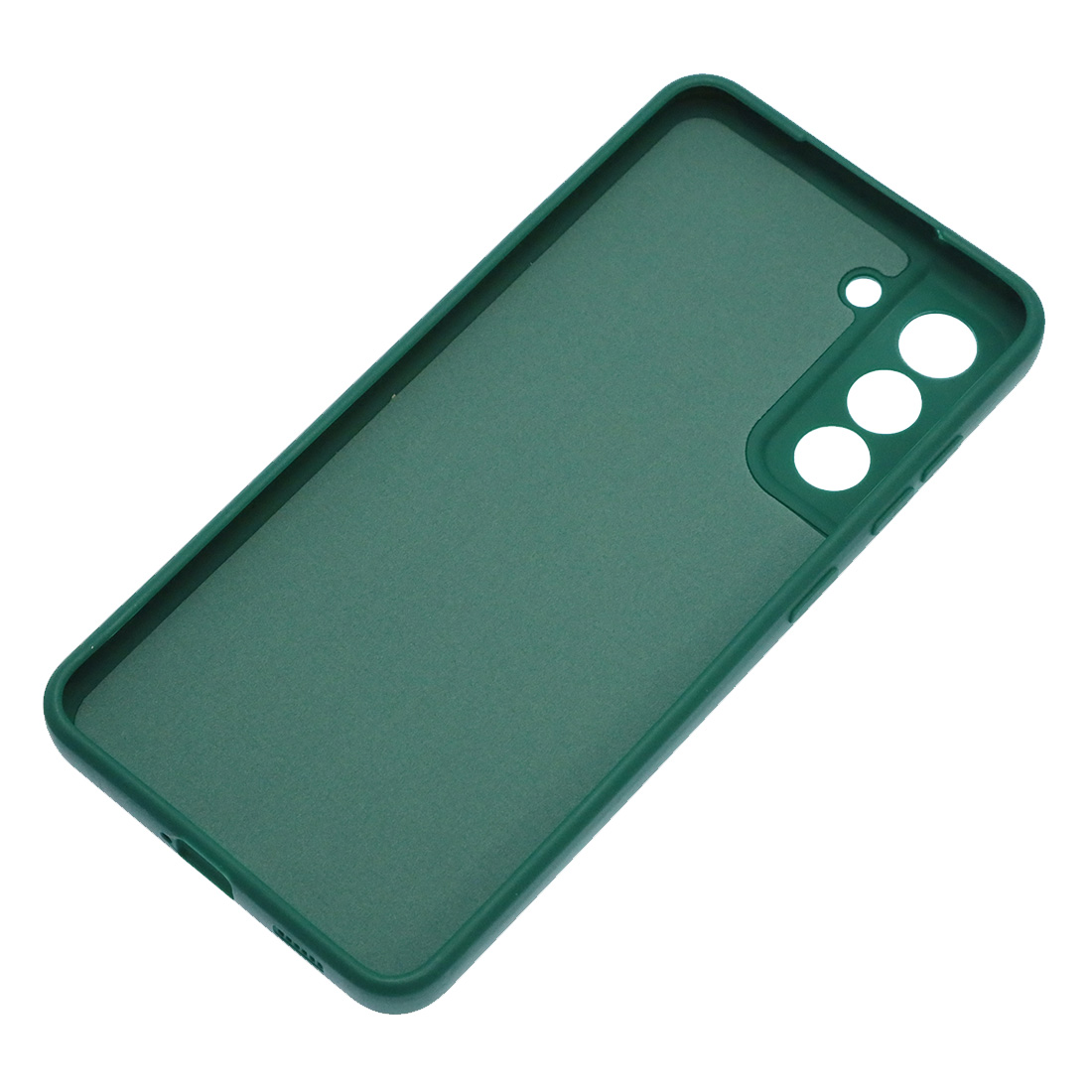 Чехол накладка для SAMSUNG Galaxy S21 FE, силикон, бархат, цвет темно зеленый