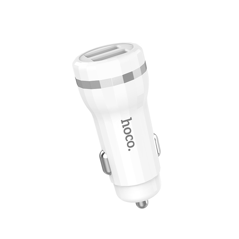 АЗУ (Автомобильное зарядное устройство) HOCO Z27 Staunch, 2 USB, цвет белый