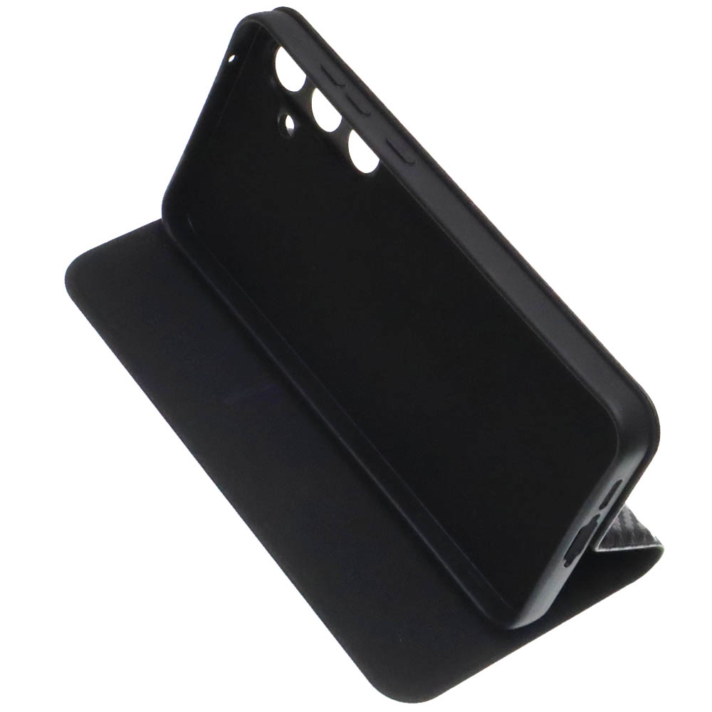 Чехол книжка CHESS для SAMSUNG Galaxy A55 5G, защита камеры, карбон, визитница, цвет черный