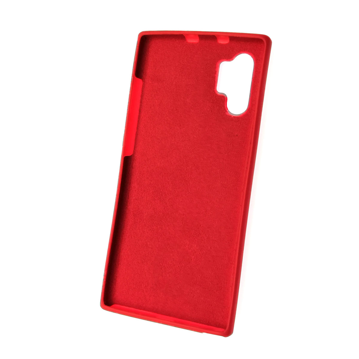 Чехол накладка Silicon Cover для SAMSUNG Galaxy Note 10 Plus (SM-N975), силикон, бархат, цвет красный.