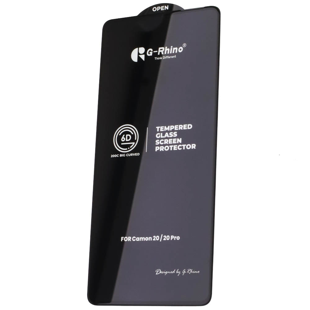 Защитное стекло 6D G-Rhino 200C для INFINIX NOTE 30 Pro, NOTE 30 VIP, TECNO Camon 20, Camon 20 Pro, Camon 20 Pro 5G, цвет окантовки черный (Тип 1)