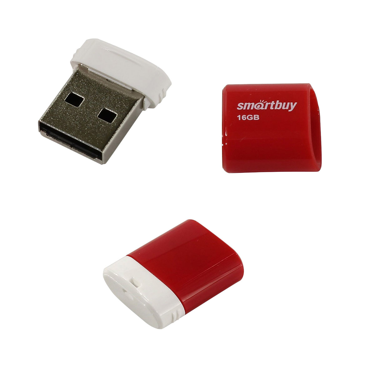 Флешка USB 2.0 16GB SMARTBUY Lara, цвет красный
