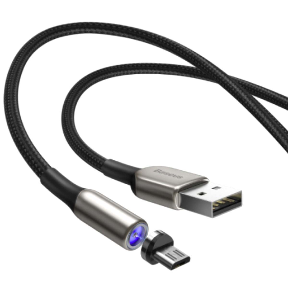 Кабель с магнитной зарядкой Micro USB BASEUS CAMXC-H01 Zinc Magnetic, цвет черный.