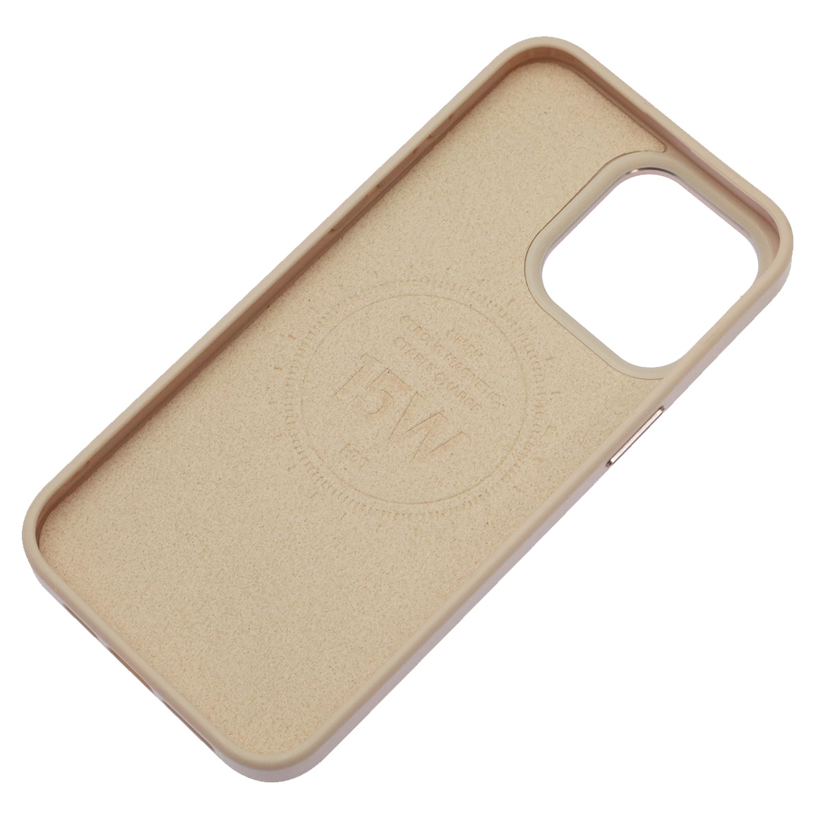 Чехол накладка Creative Stylish с поддержкой MagSafe для APPLE iPhone 15 Pro Max, защита камеры, экокожа, бархат, цвет светло розовый