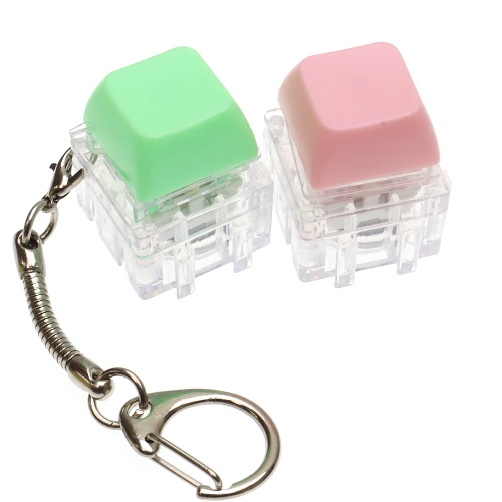 Брелок светящиеся клавиши антистресс, цвет зелено розовый (комплект из 2 штук)
