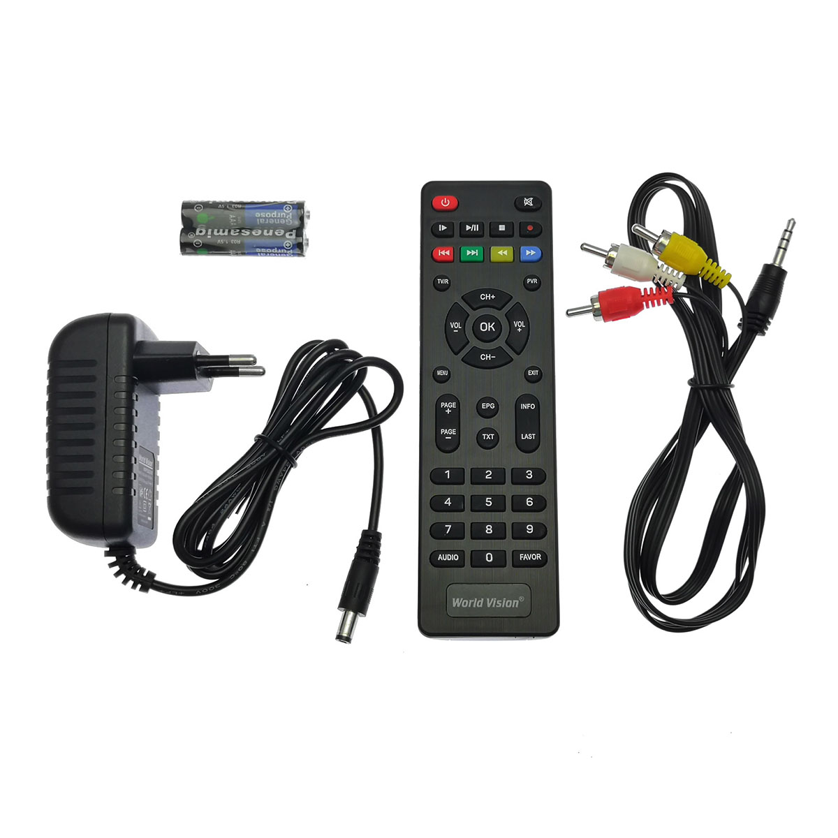 Цифровой эфирный приёмник WORLD VISION T-64D DVBT/T2/С/ с кнопками, дисплей,2 USB, wi-f, с интернетом youtube IP-TV.