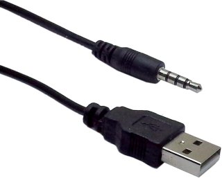 Кабель USB 2.0 - Jack 3.5 (4pin) 1.5m ALENCOM (USB - AUX), цвет чёрный.