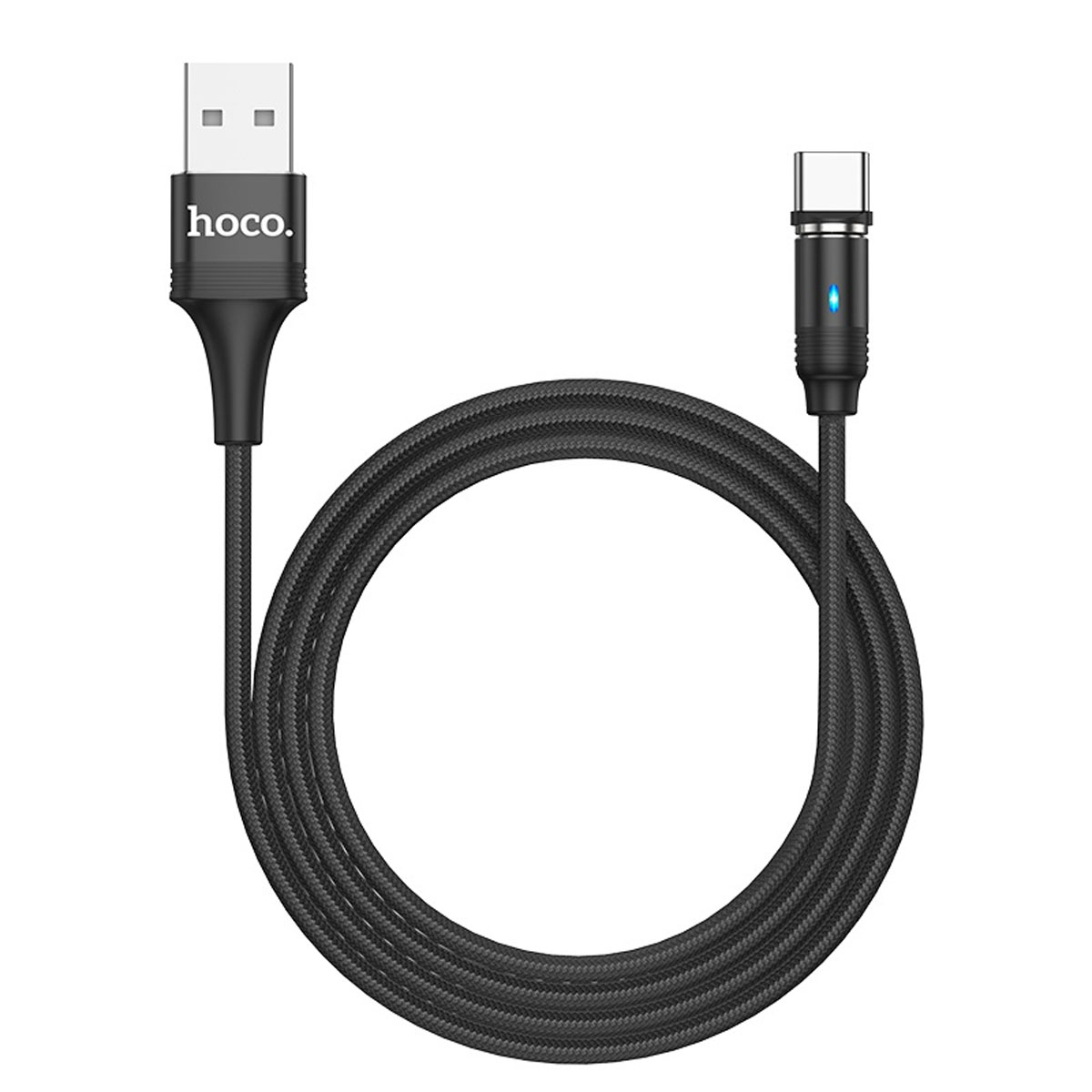Магнитный зарядный кабель HOCO U76 Fresh USB Type C, 2A, длина 1.2 метра, цвет черный