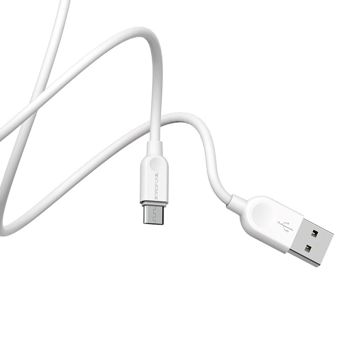 Кабель BOROFONE BX14 LinkJet Micro USB, 2.4A, длина 1 метр, силикон, цвет белый