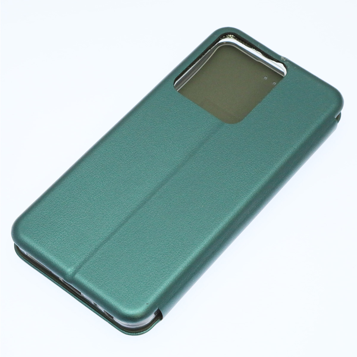 Чехол книжка STYLISH для VIVO Y22, Y35, экокожа, визитница, цвет темно зеленый