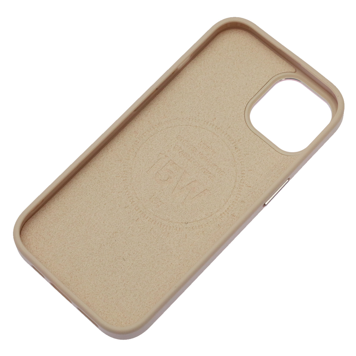 Чехол накладка Creative Stylish с поддержкой MagSafe для APPLE iPhone 15, защита камеры, экокожа, бархат, цвет светло розовый