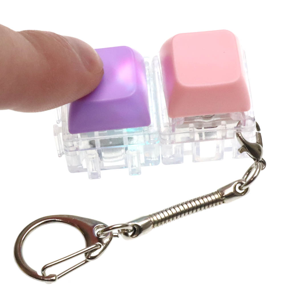 Брелок светящиеся клавиши антистресс, цвет сиренево розовый (комплект из 2 штук)