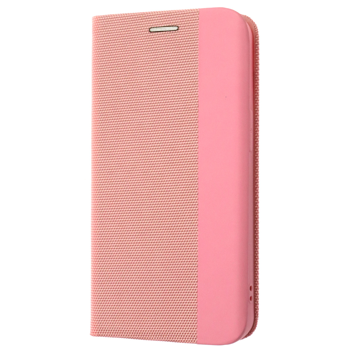 Чехол книжка MESH для APPLE iPhone 13 Pro (6.1) , текстиль, силикон, бархат, визитница, цвет розовый