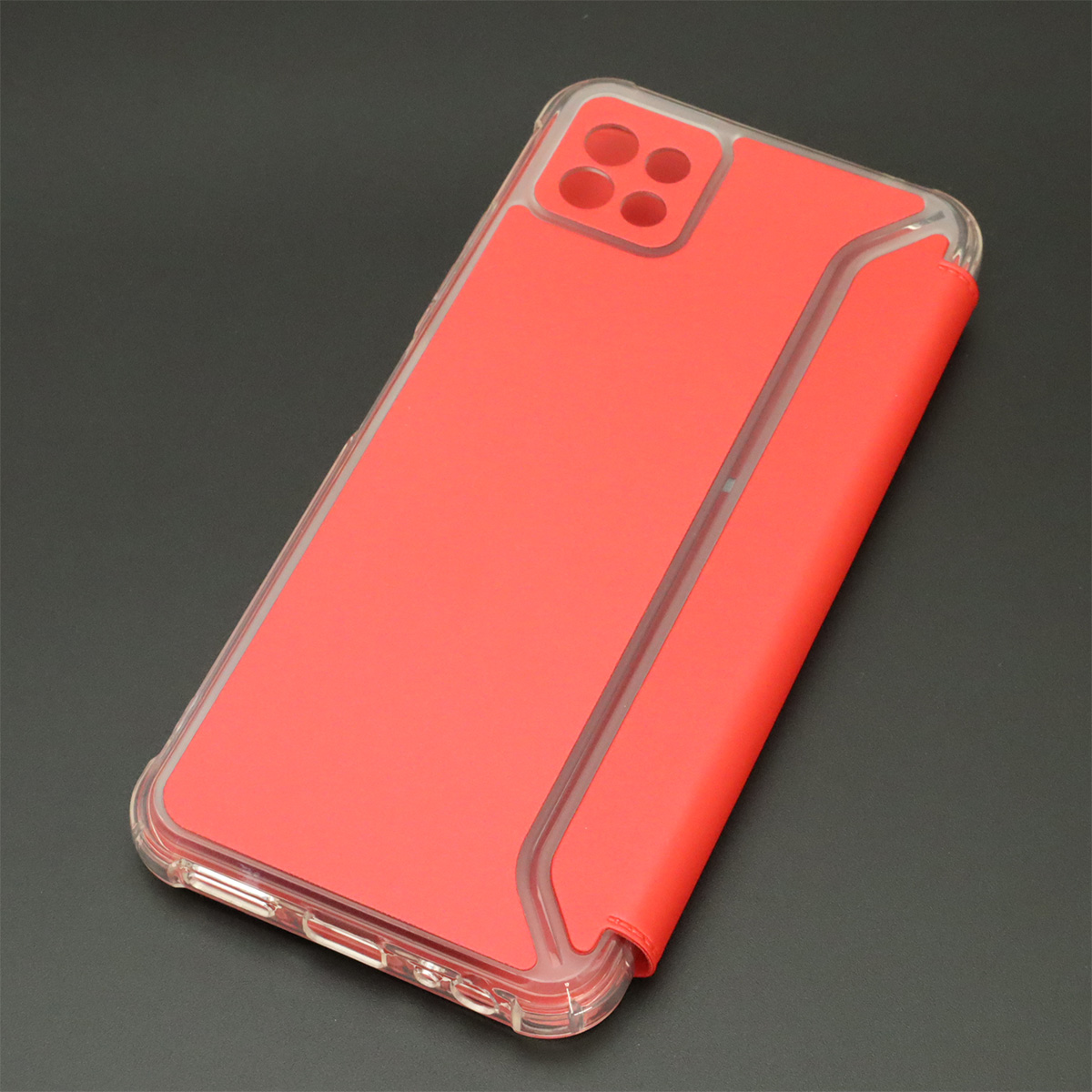 Чехол книжка для SAMSUNG Galaxy A22s 5G (SM-A226B), экокожа, визитница, цвет красный