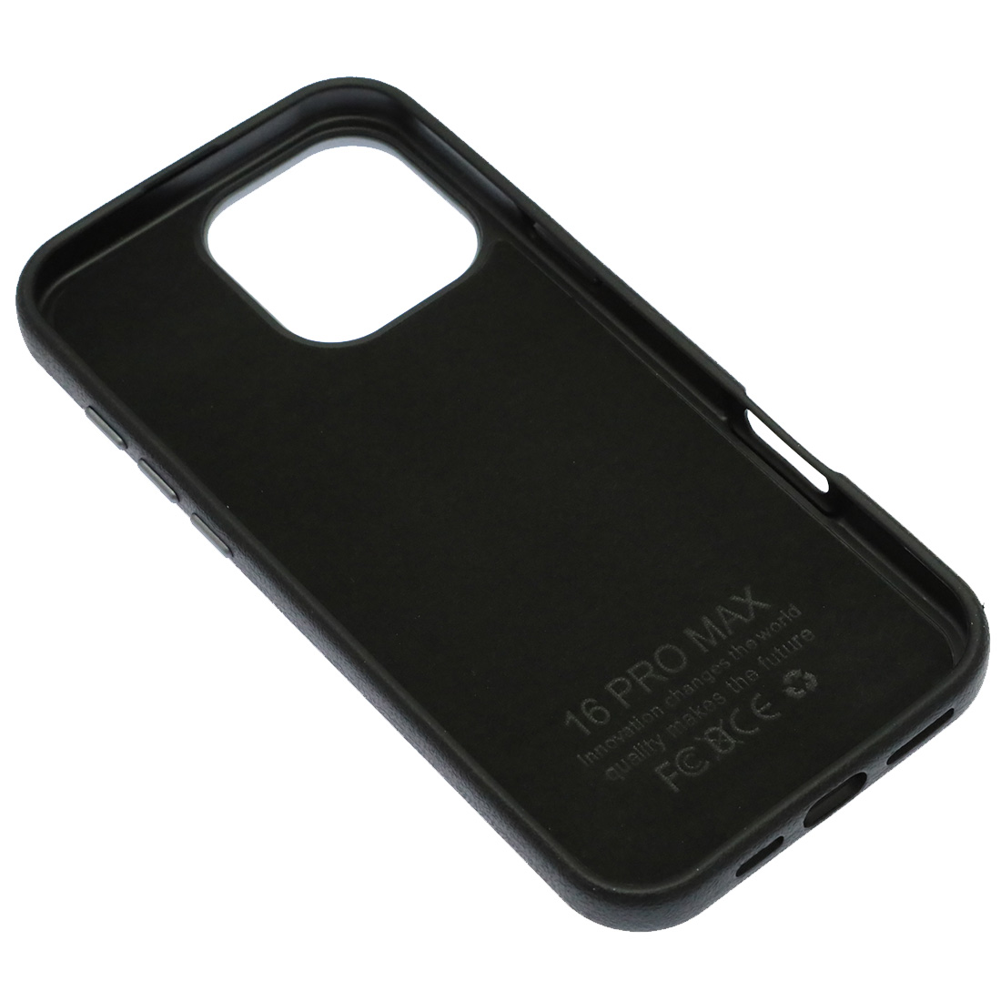 Чехол накладка VICTORIA для APPLE iPhone 16 Pro Max, силикон, пластик, текстура кожи, бархат, цвет черный