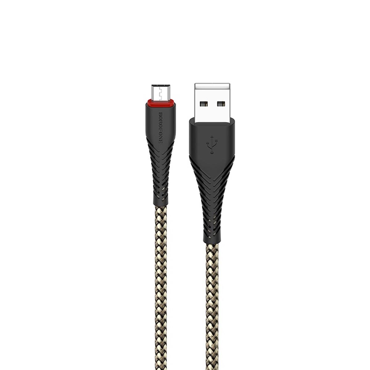 Кабель BOROFONE BX25 Powerful Micro USB, 2.4A, длина 1 метр, силикон, нейлоновая оплетка, цвет черный