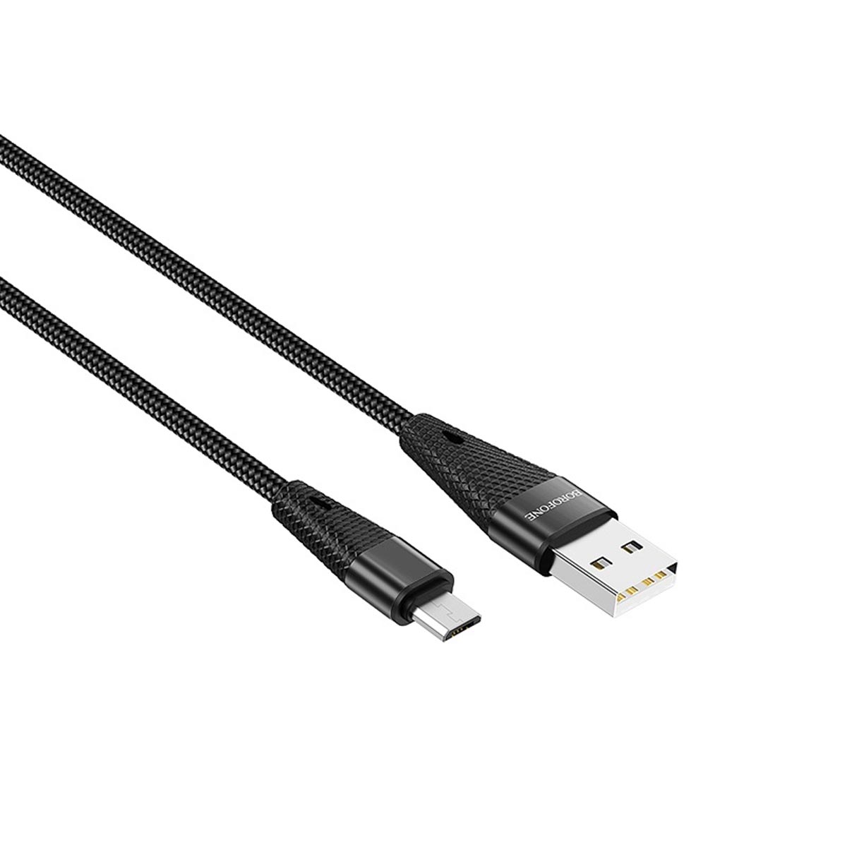 Кабель BOROFONE BU10 Pineapple Micro USB, 2.4A, длина 1.2 метра, нейлоновое армирование, цвет черный