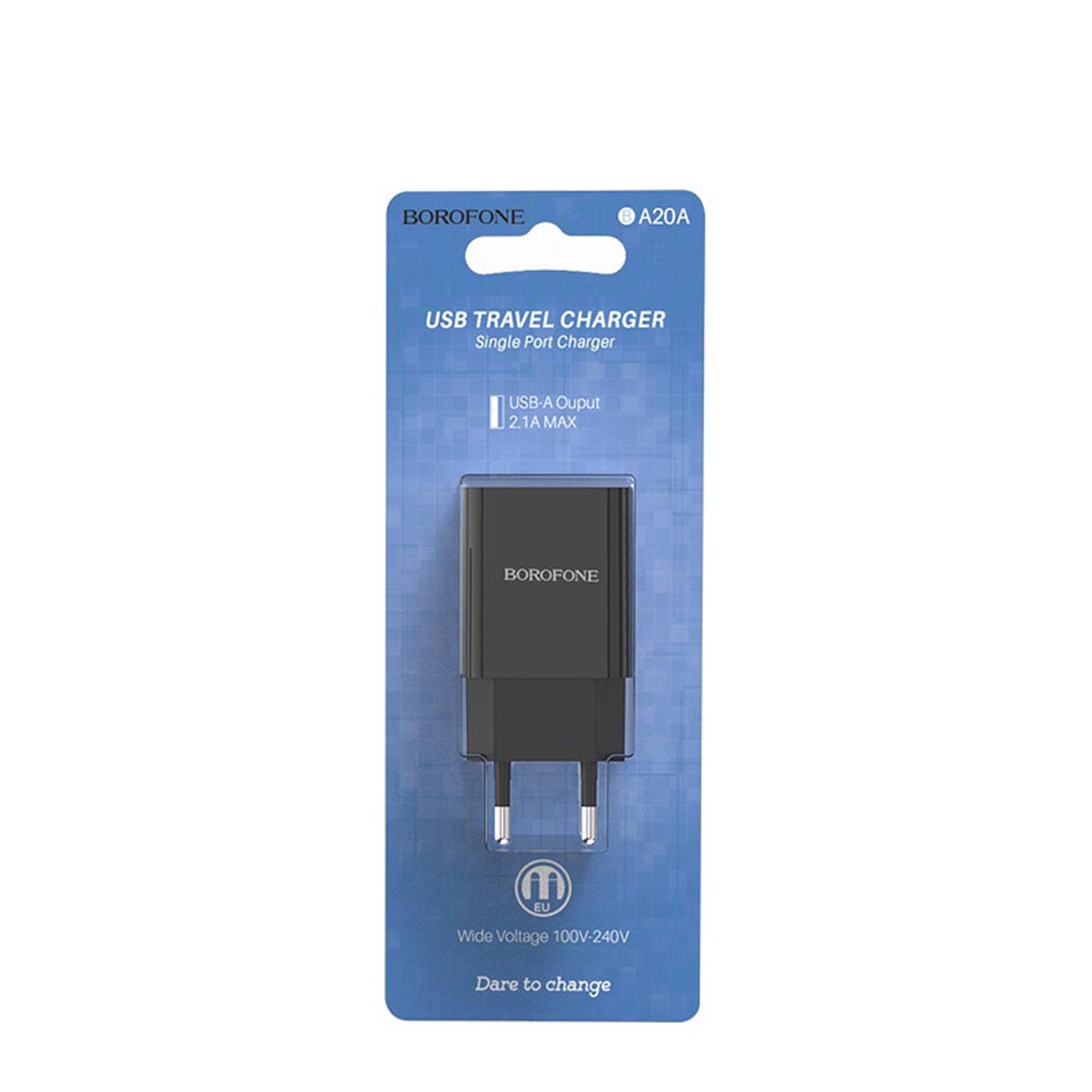 СЗУ (Cетевое зарядное устройство) BOROFONE BA20A Sharp, 2.1А, 1 USB, цвет черный