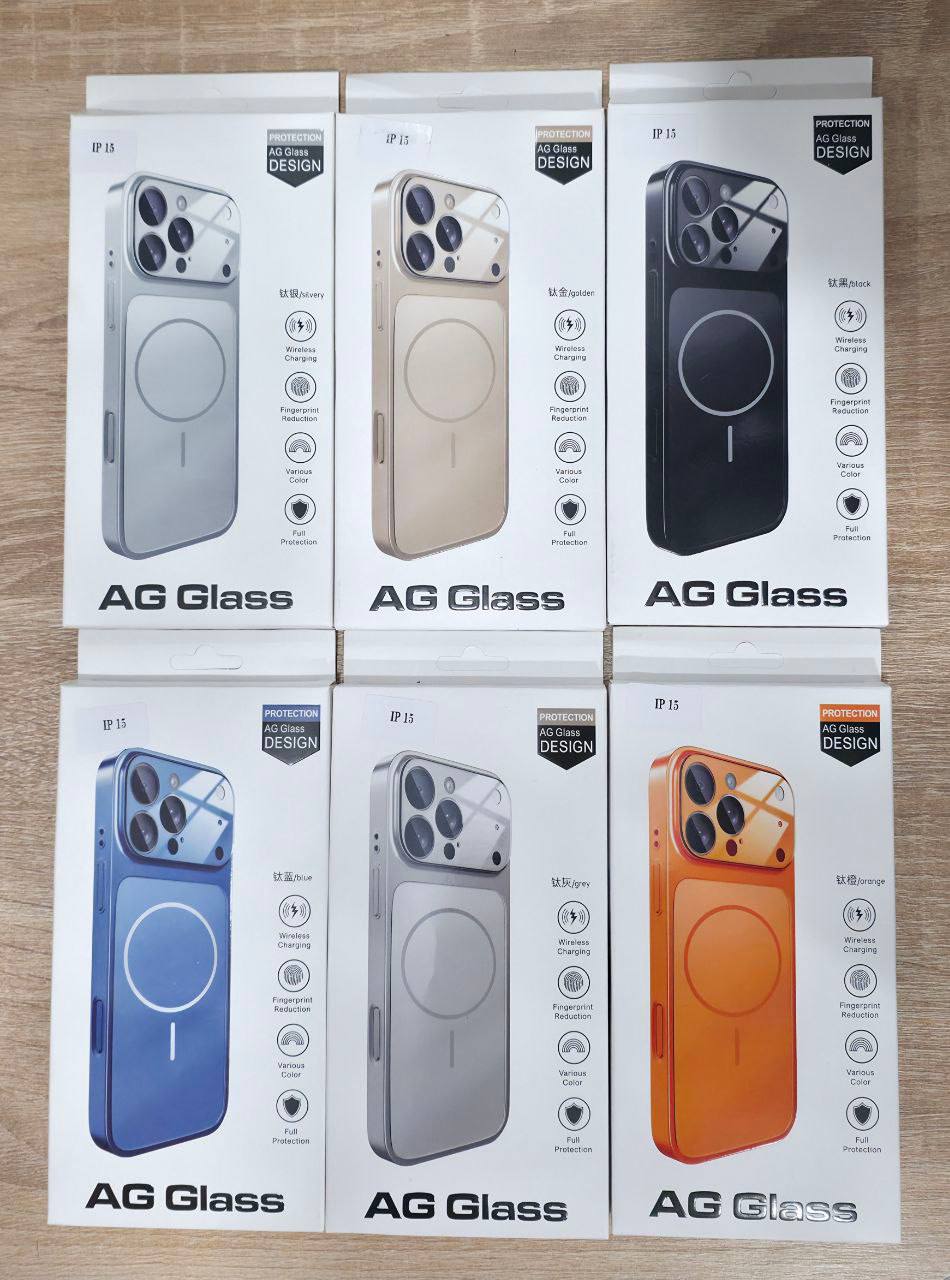 Чехол накладка AG Glass с поддержкой MagSafe для APPLE iPhone 17 Pro Max, цвет оранжевый