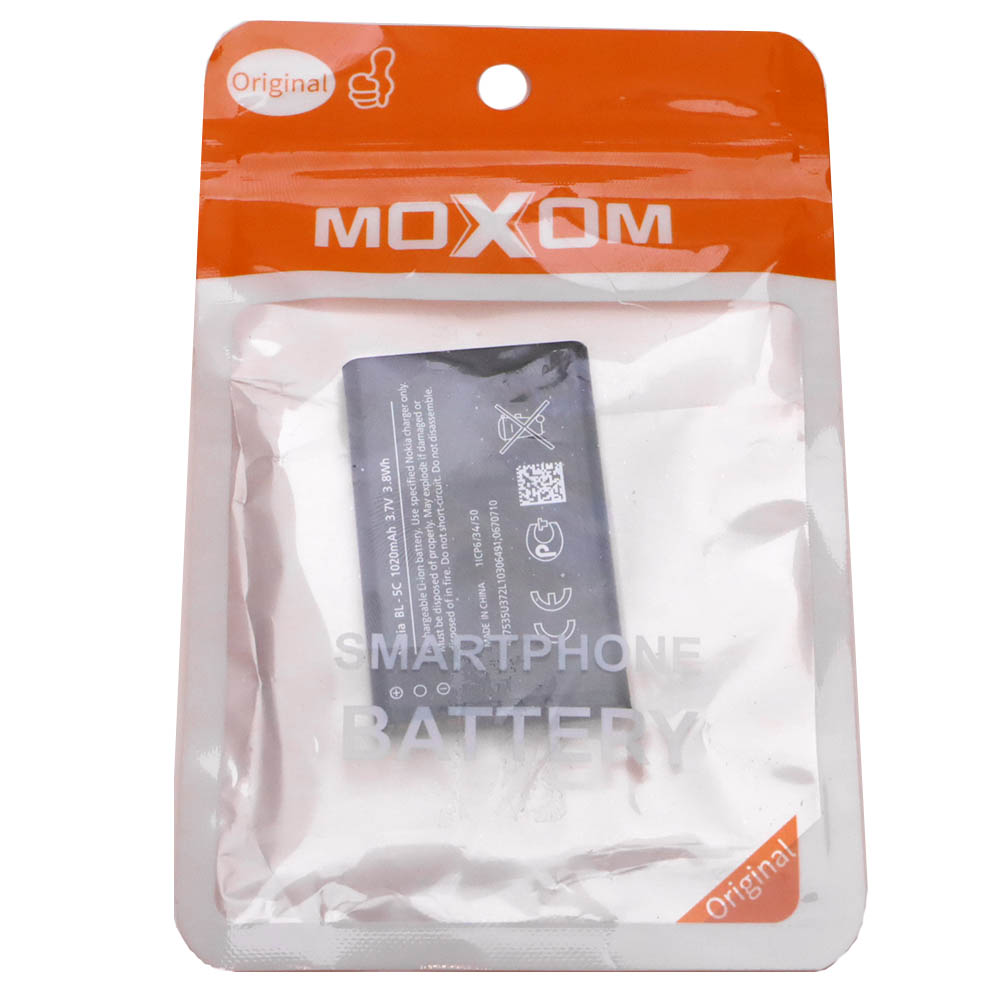 АКБ (Аккумулятор) MOXOM BL-5C для мобильных телефонов NOKIA, teXet TM-122, 1020mAh, 3.85V