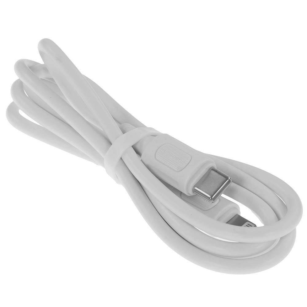 СЗУ (Сетевое зарядное устройство) BOROFONE BA104A Pudding с кабелем USB Type C на Lightning 8 pin, 1 USB Type C, 1 USB A, PD20W, QC3.0, длина 1 метр, цвет белый