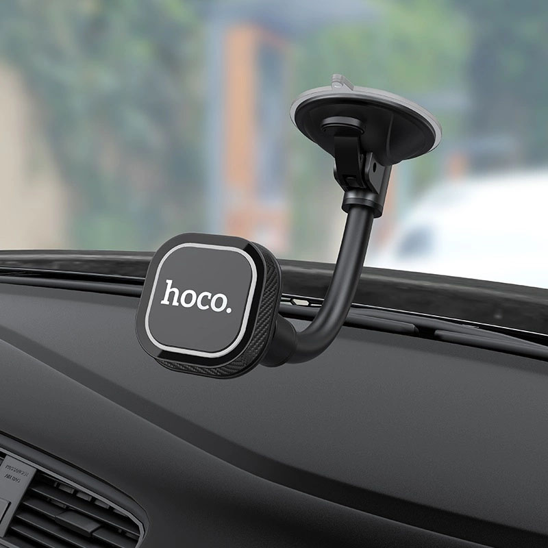 Автомобильный магнитный держатель HOCO CA55 Astute series, на присоске, цвет черно серый