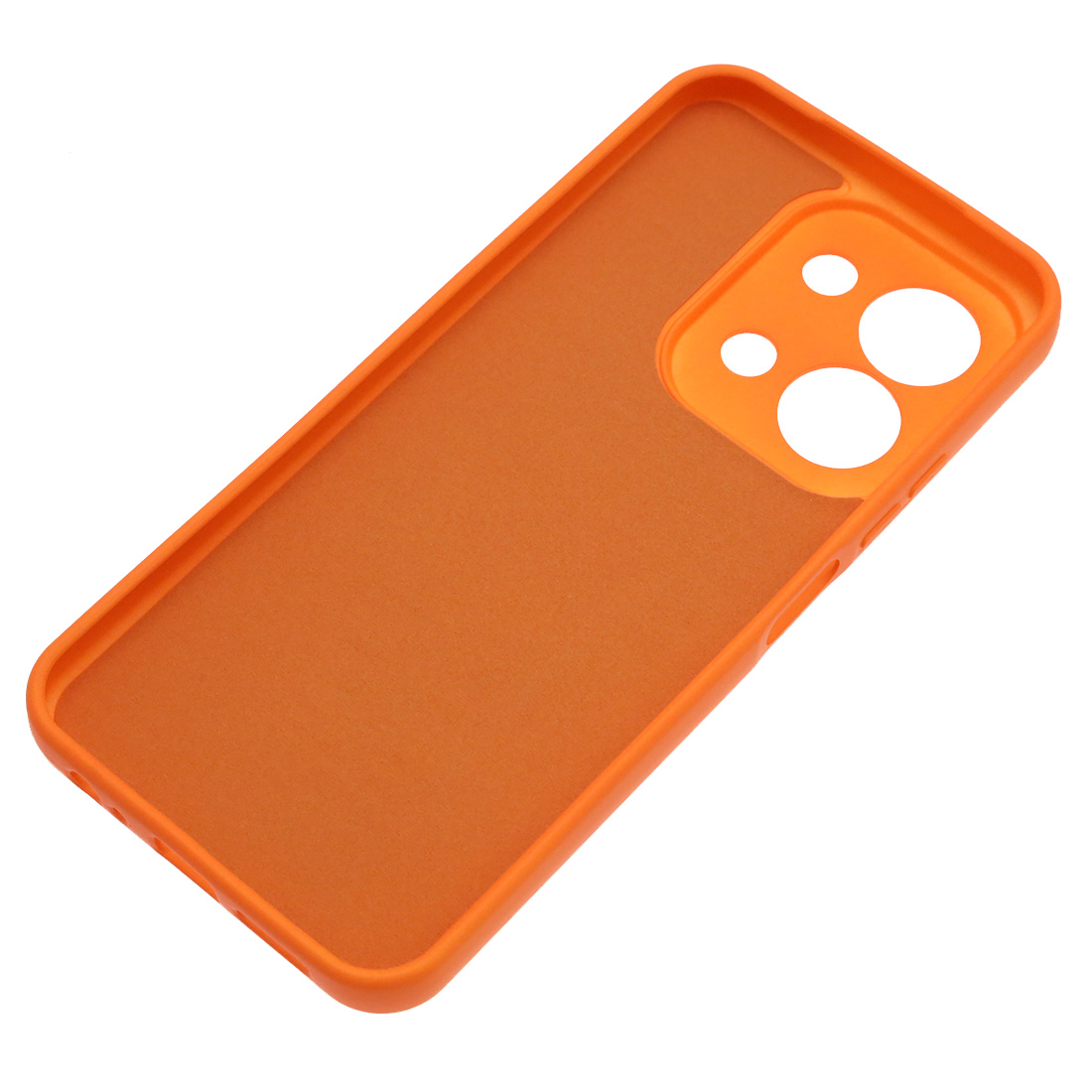 Чехол накладка Revole Mix для XIAOMI Redmi 15C, POCO C85, защита камеры, силикон, бархат, кольцо держатель, цвет оранжевый