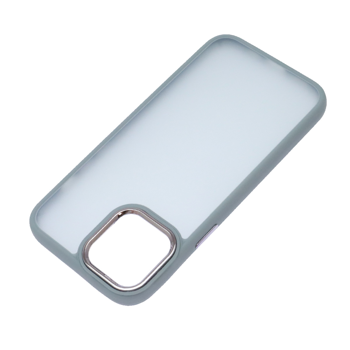 Чехол накладка для APPLE iPhone 12 Pro MAX (6.7"), силикон, пластик, цвет окантовки светло серый