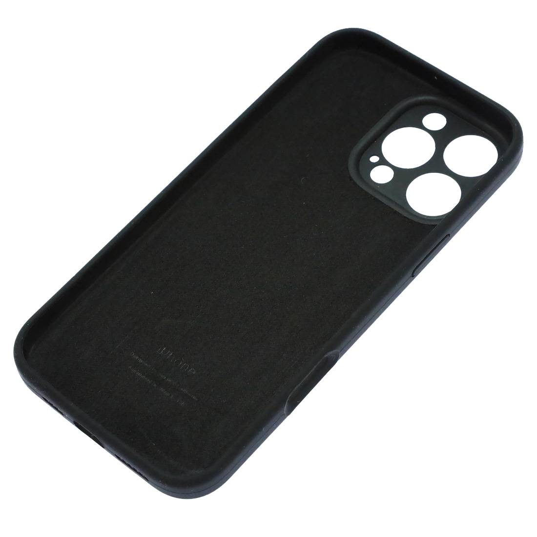 Чехол накладка Silicon Case для APPLE iPhone 16 Pro Max, защита камеры,силикон, бархат, цвет черный