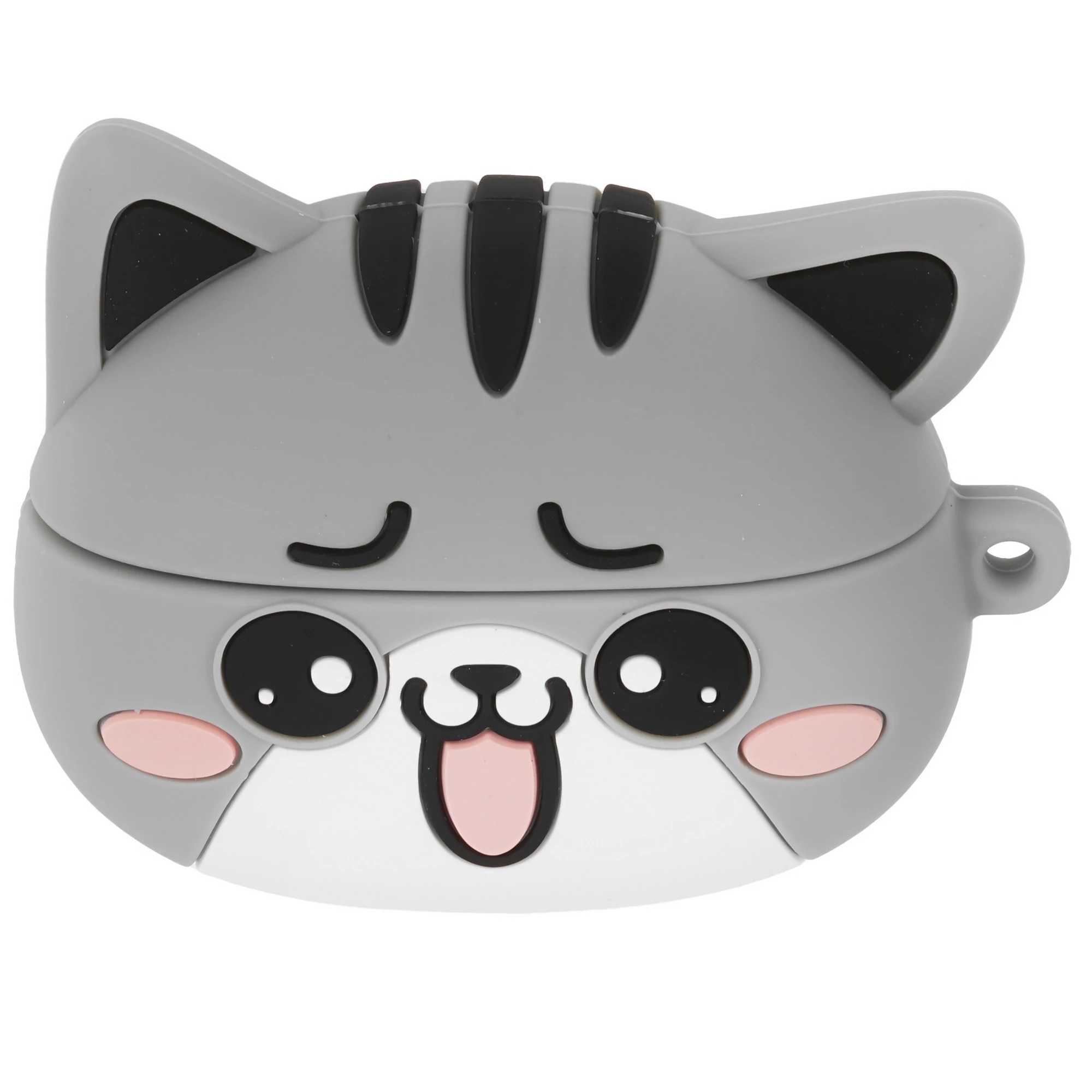 Гарнитура (наушники с микрофоном) беспроводная TWS HEADSET, HOCO EW48 Misty Cat, с силиконовым футляром серый кот