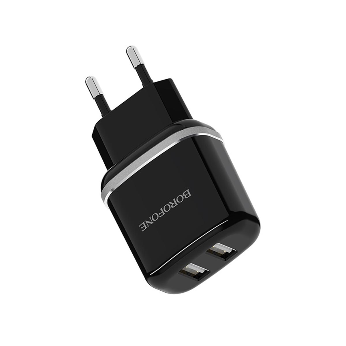 СЗУ (Сетевое зарядное устройство) BOROFONE BA25A Outstanding с кабелем USB Type-C, 2 USB, 3A, длина 1 метр, цвет черный