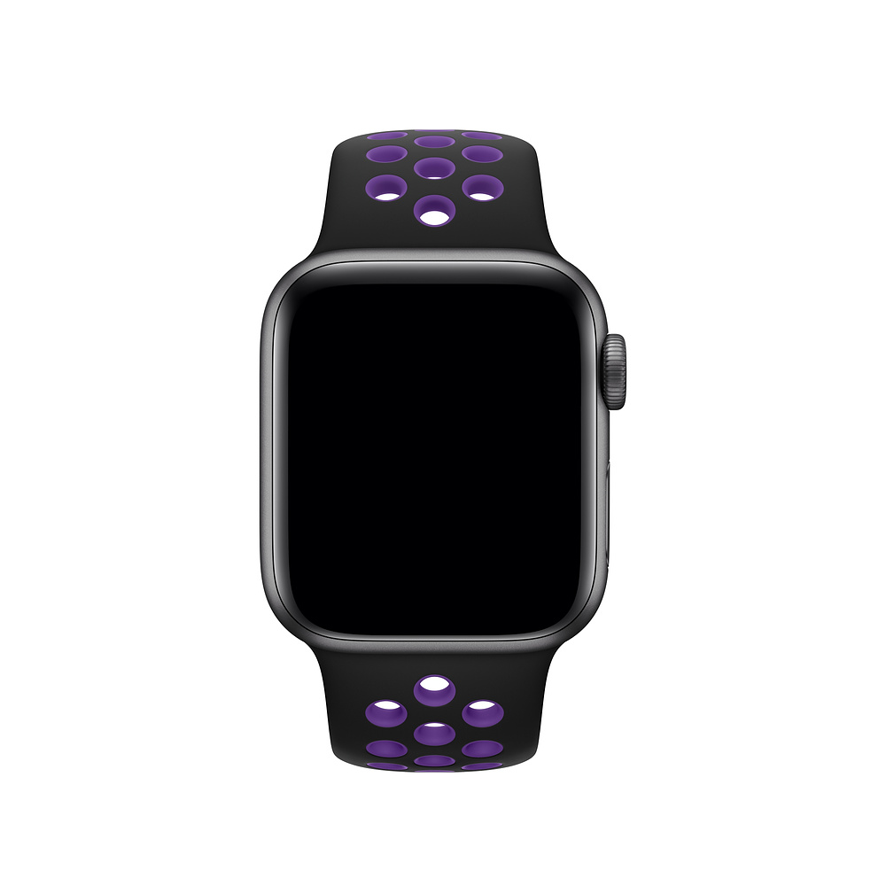Ремешок для Apple Watch спортивный "Nike", размер 40 mm, цвет чёрный гиперфиолет.