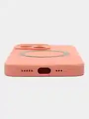 Чехол накладка Silicone Case для APPLE iPhone 13 Pro Max, с поддержкой MagSafe, защита камеры, силикон, бархат, цвет песочно-персиковый