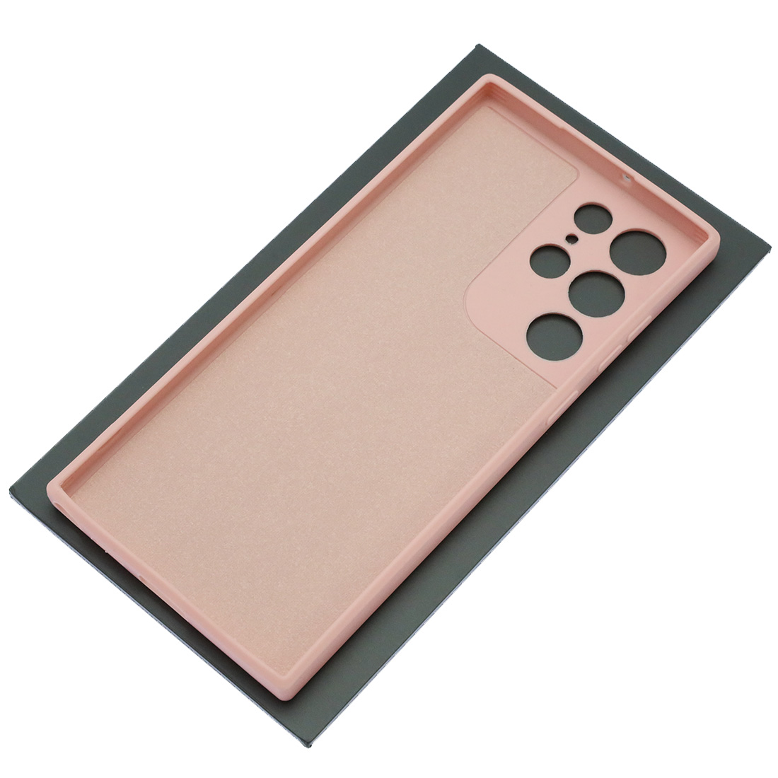 Чехол накладка для SAMSUNG Galaxy S22 Ultra, силикон, бархат, цвет розовый песок