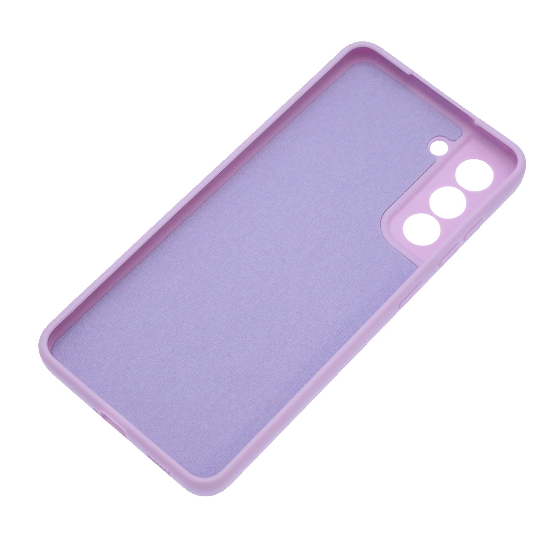 Чехол накладка для SAMSUNG Galaxy S21 FE, силикон, бархат, цвет сиреневый
