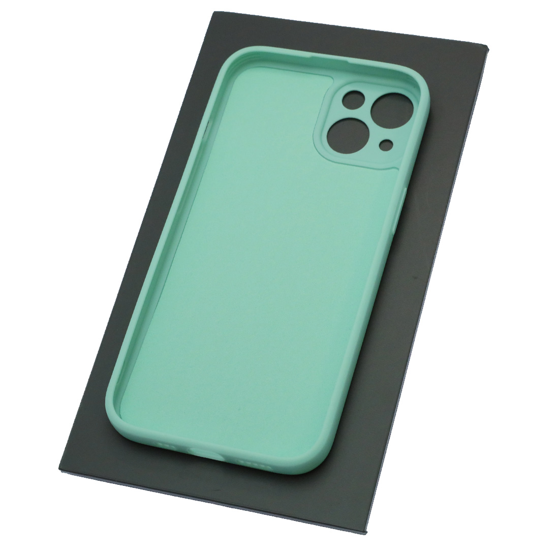 Чехол накладка для APPLE iPhone 13, силикон, бархат, цвет мятный