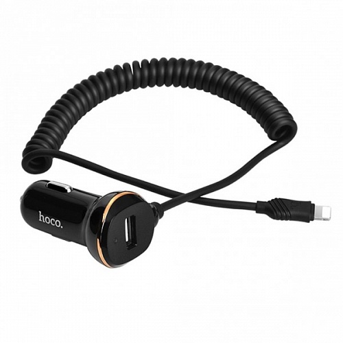 HOCO Z14 Автомобильное зарядное устройство HOCO Z14, 1xUSB 3.4A + витой кабель APPLE Lightning 8-pin.