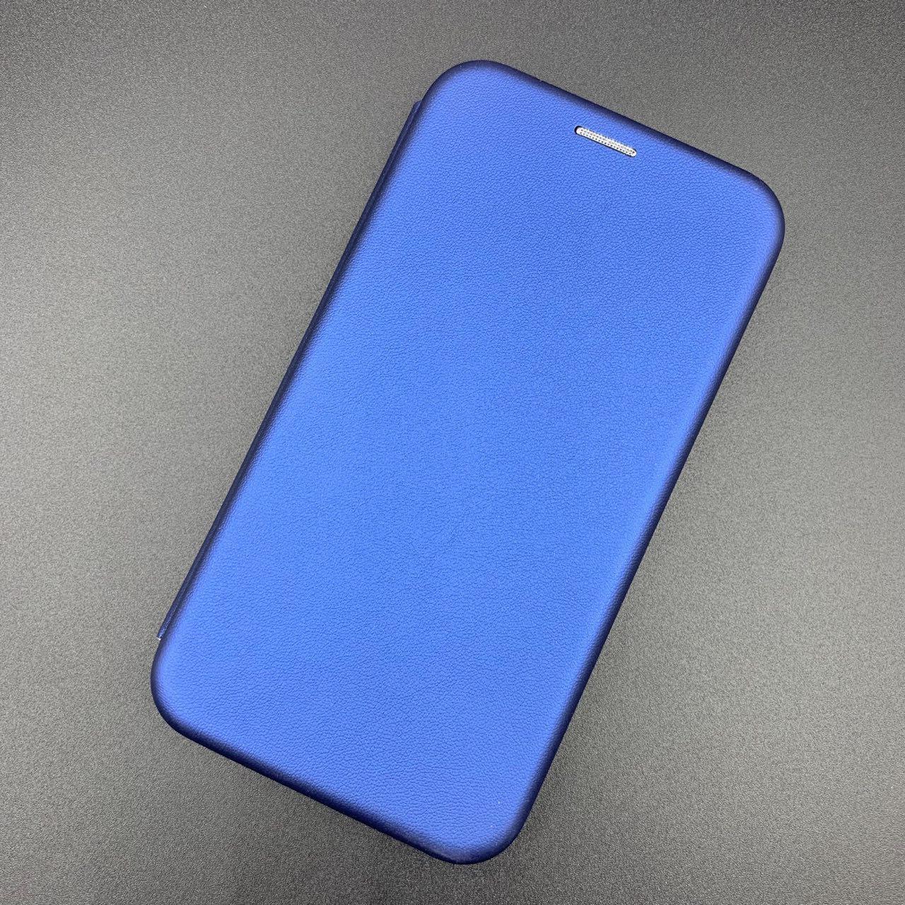 Чехол книжка для SAMSUNG Galaxy J4 2018 (SM-J400), экокожа, визитница, цвет синий